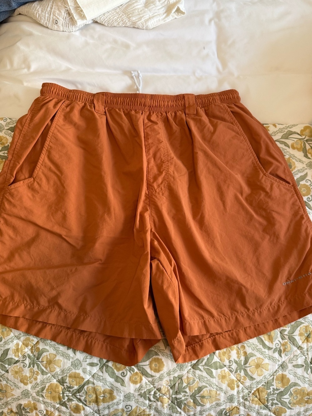 Columbia PFG swim trunks / fishing shorts size M longhorn orange